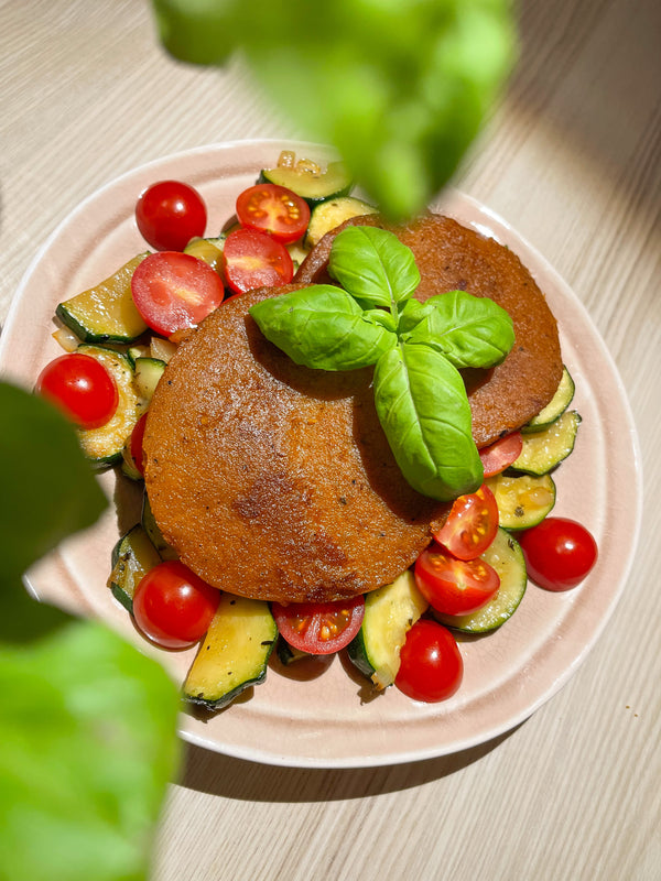 Vegane Seitan-Medaillons mit Gemüse für Slimbox Stoffwechselkur